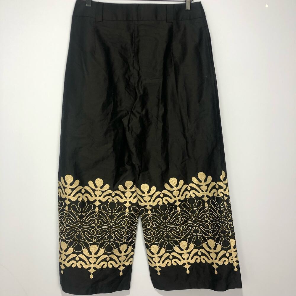 Anthropologie X Exquise Abstract Embroidered Wide-Leg Pants Size XL - Picture 5 of 11